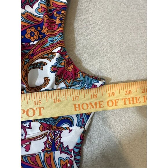 Lauren Ralph Lauren Dress Size 16 Multicolor Paisley Cowl Neck Cap Sleeve Sheath - Picture 6 of 10